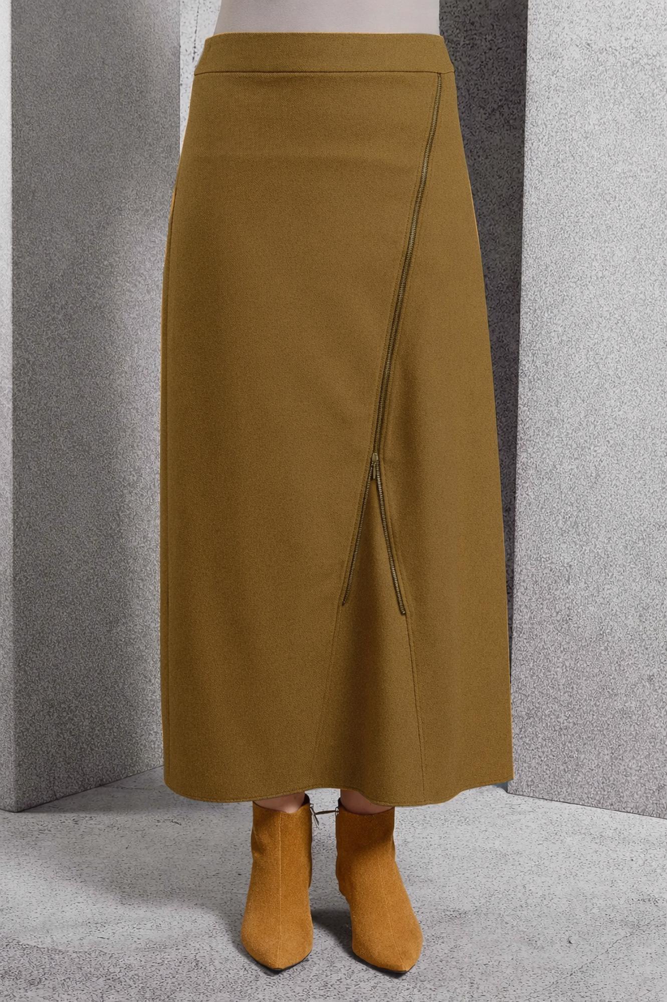 Vêtements hijab JAUNE JUPE À FERMETURE ÉCLAIR 60636