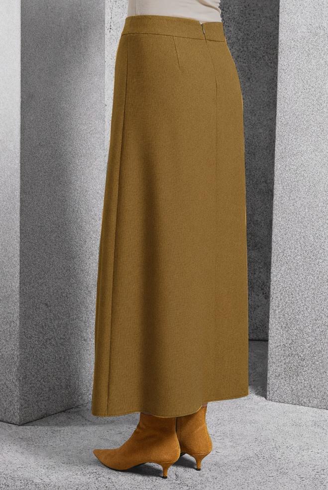 Vêtements hijab JAUNE JUPE À FERMETURE ÉCLAIR 60636 - ALVİNA