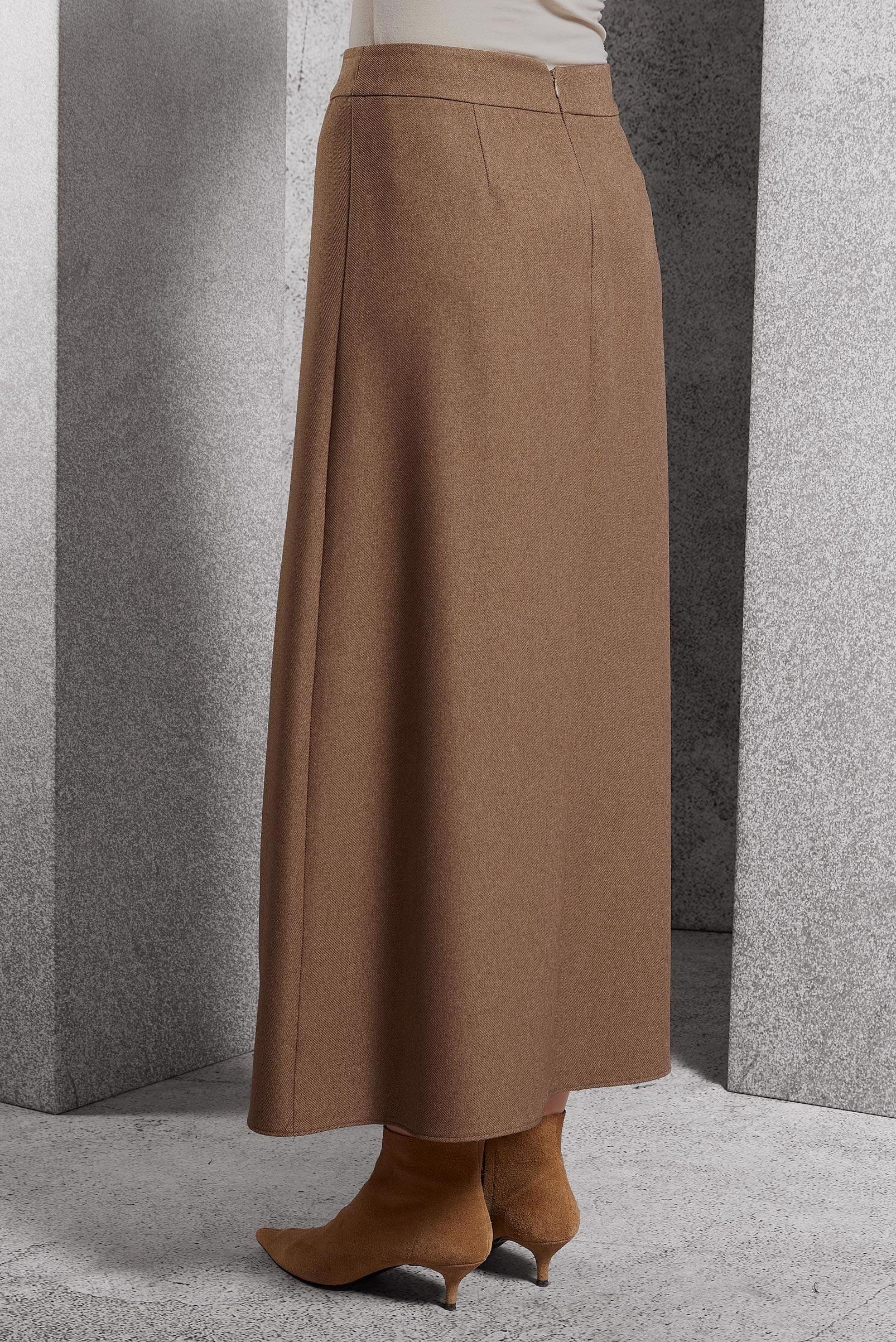 Tesettür giyim KAHVE FERMUAR DETAYLI ETEK 60636