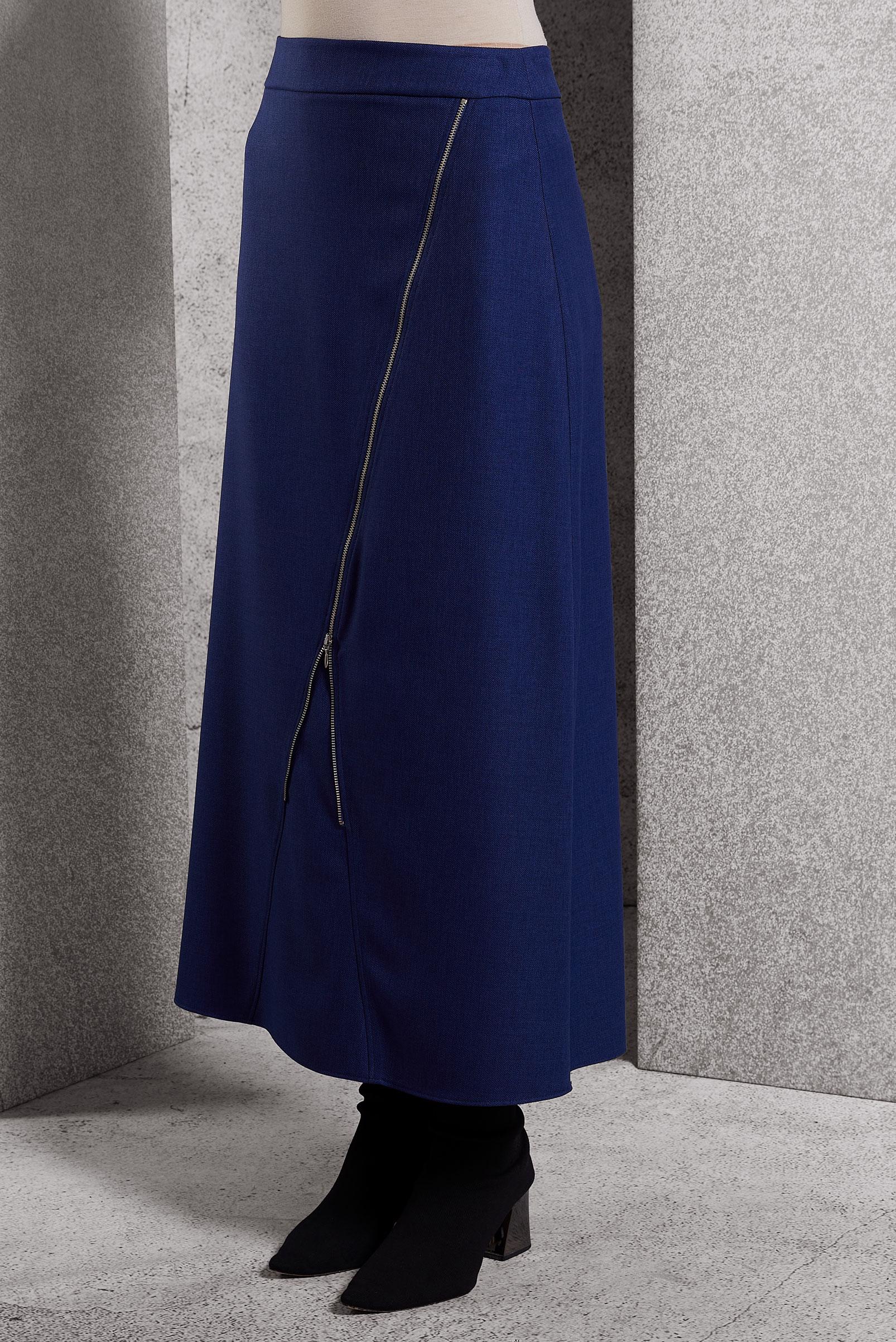 Tesettür giyim LACİVERT FERMUAR DETAYLI ETEK 60636