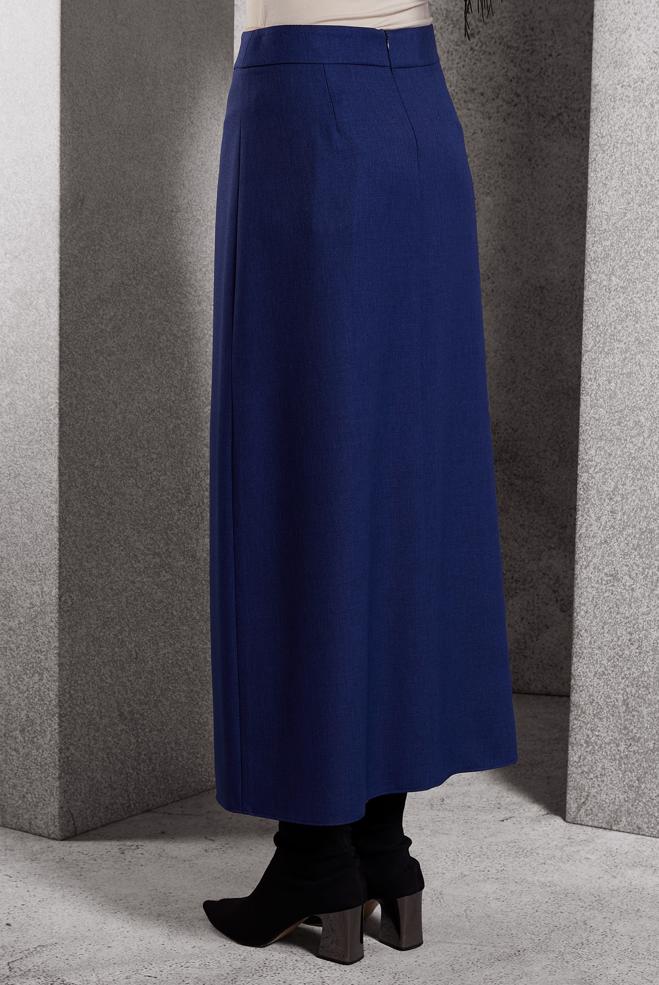 Tesettür giyim LACİVERT FERMUAR DETAYLI ETEK 60636 - ALVİNA