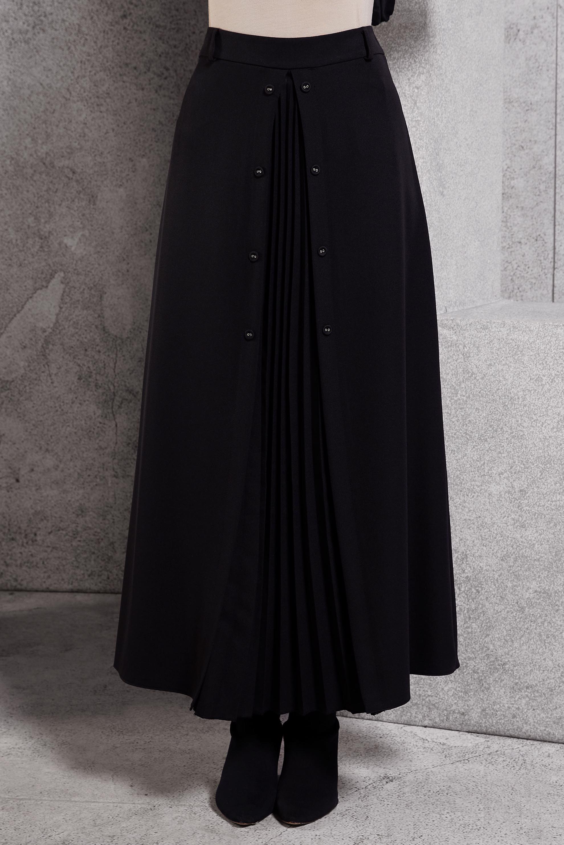 Hijab clothing BLACK PLEAT DETAILED SKIRT 60637