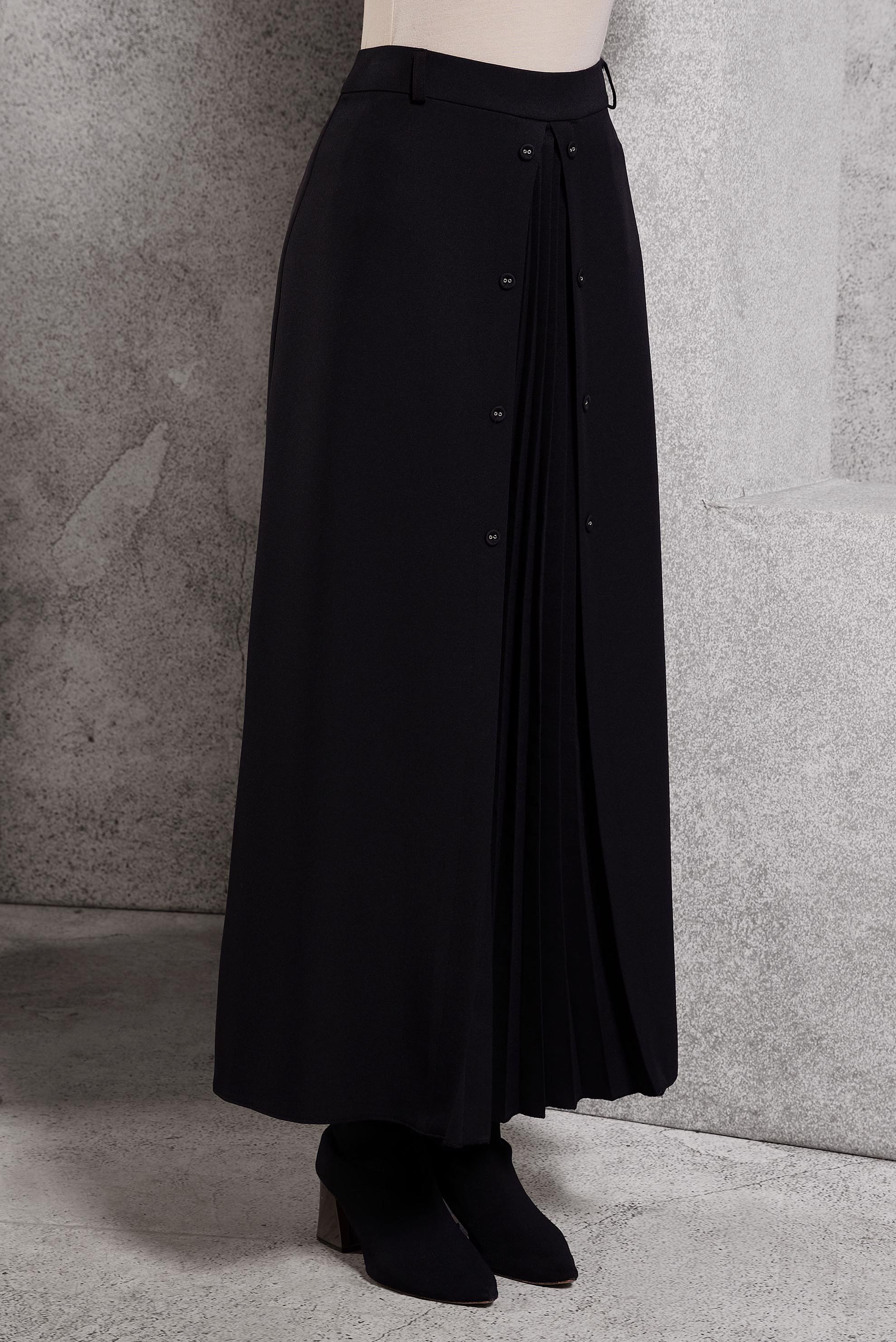 Hijab clothing BLACK PLEAT DETAILED SKIRT 60637