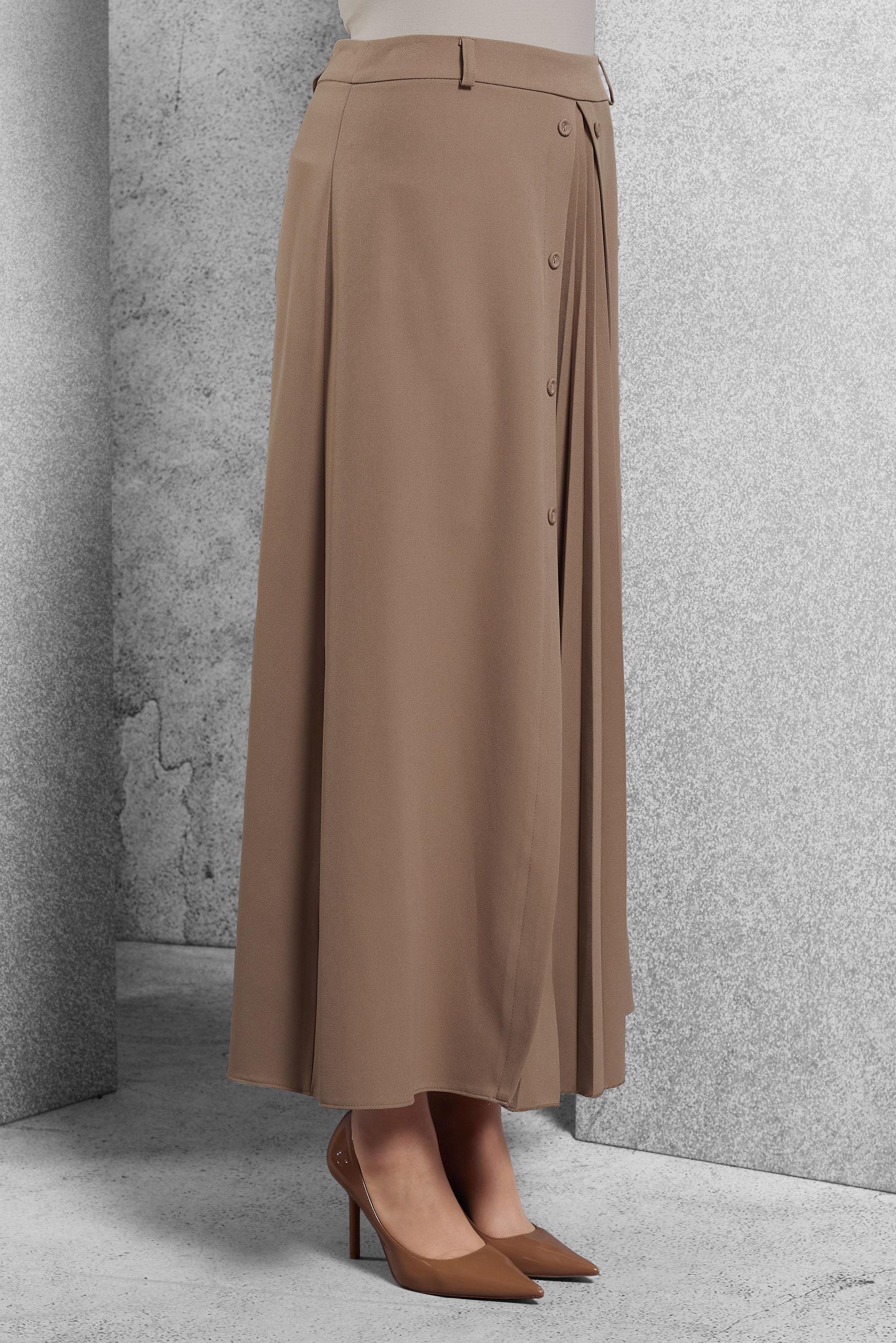 Hijab clothing BROWN PLEAT DETAILED SKIRT 60637