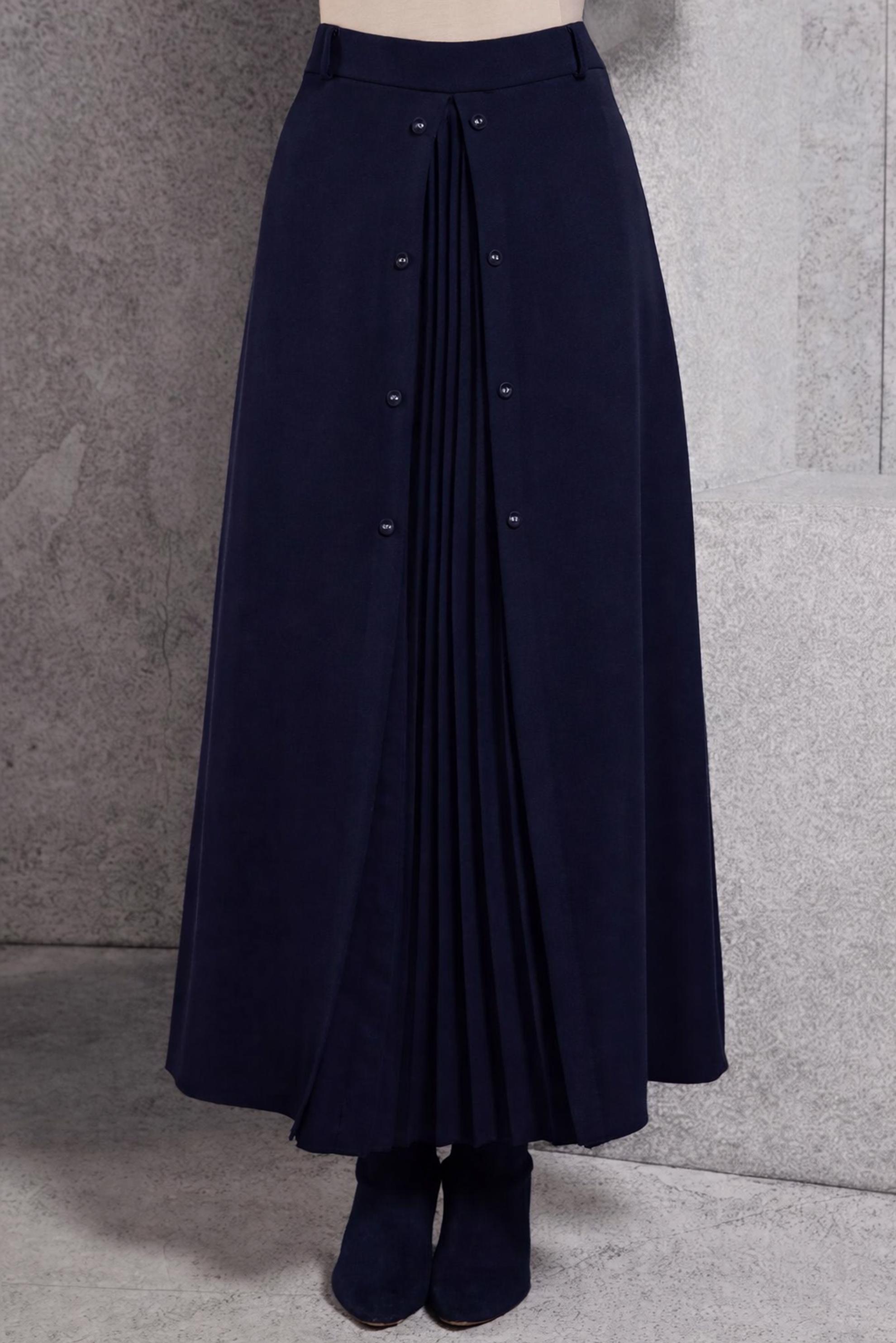 Vêtements hijab BLEU MARINE JUPE À PLIS DÉTAILLÉS 60637