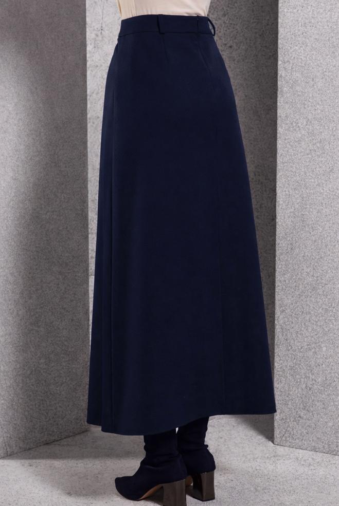 Tesettür giyim LACİVERT PİLİSE DETAYLI ETEK 60637 - ALVİNA