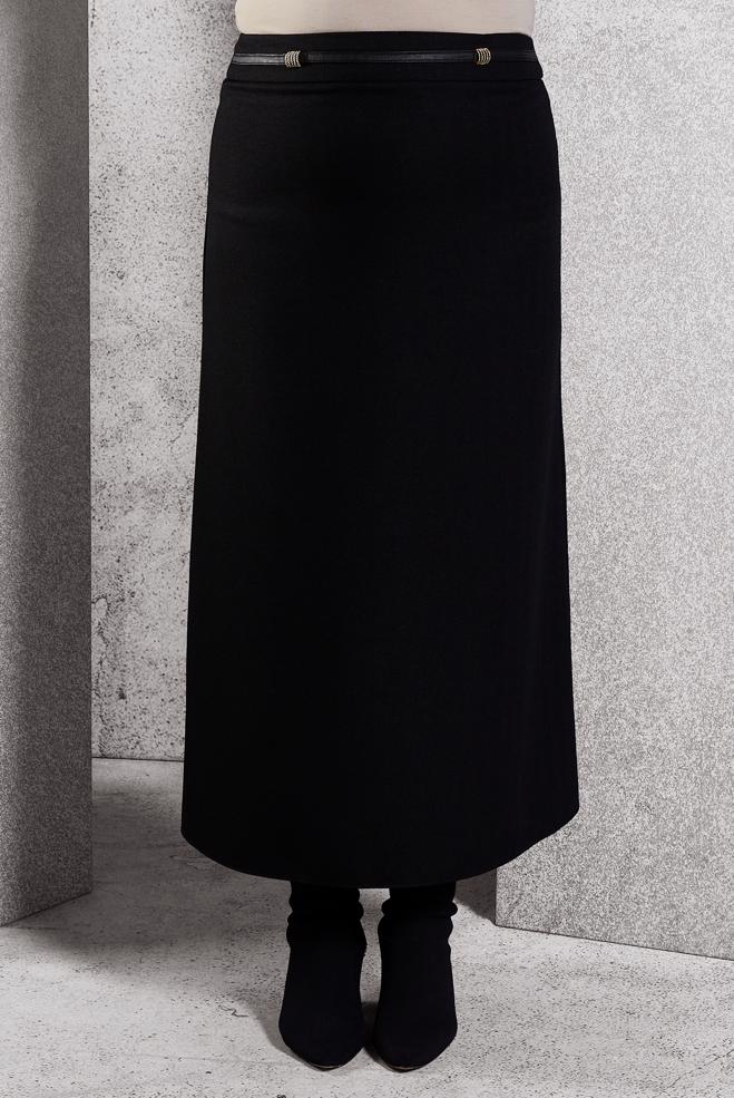 Vêtements hijab NOIR JUPE COUPE DROITE 60641 - ALVİNA