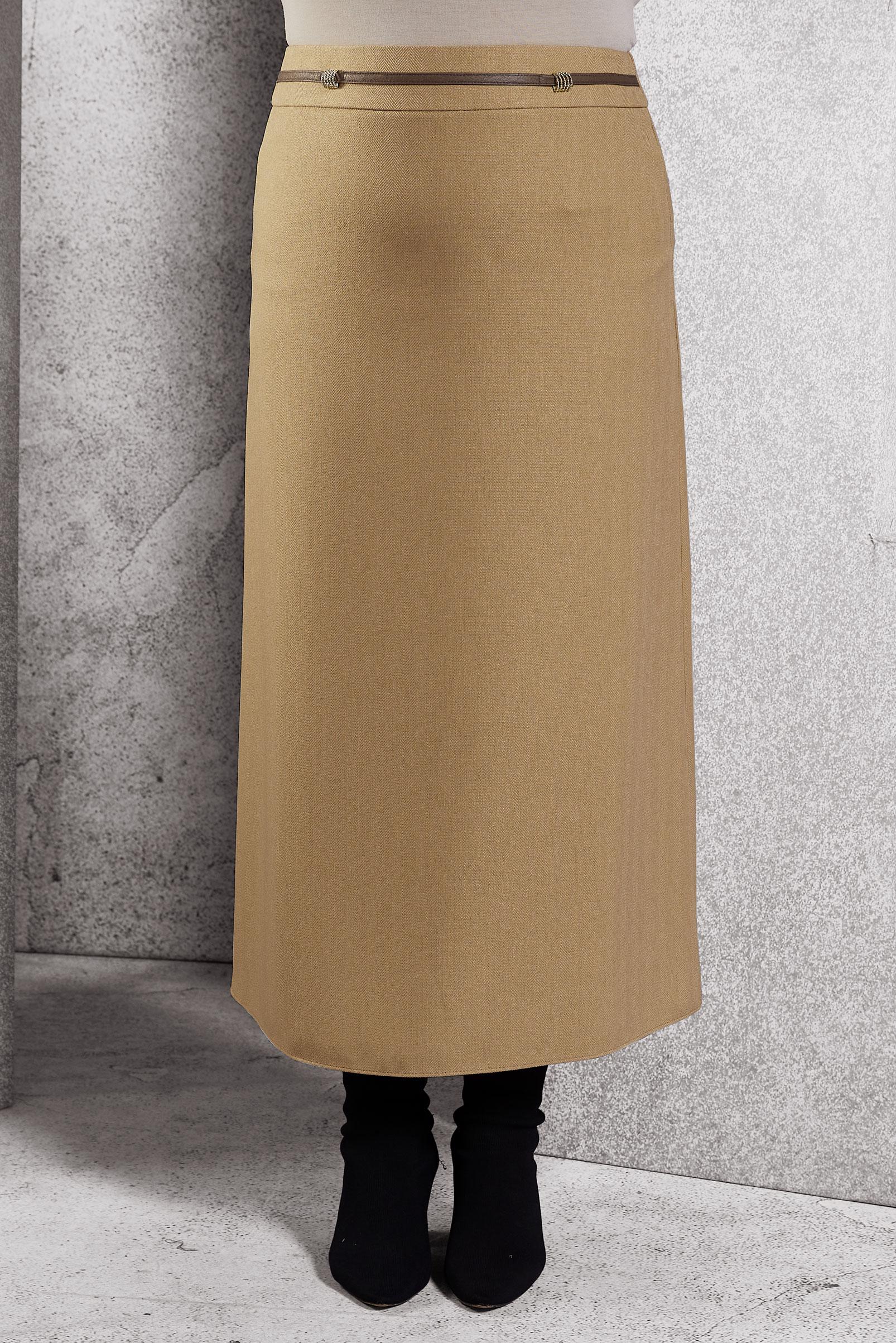 Tesettür giyim KAHVE DÜZ KESİM ETEK 60641