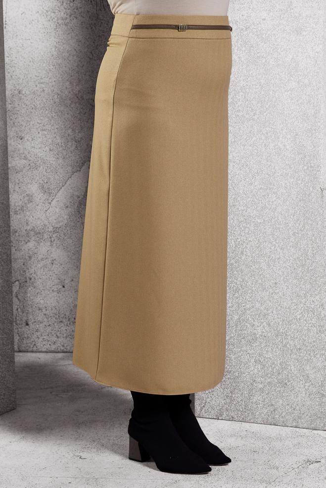 Vêtements hijab BRUN JUPE COUPE DROITE 60641 - ALVİNA