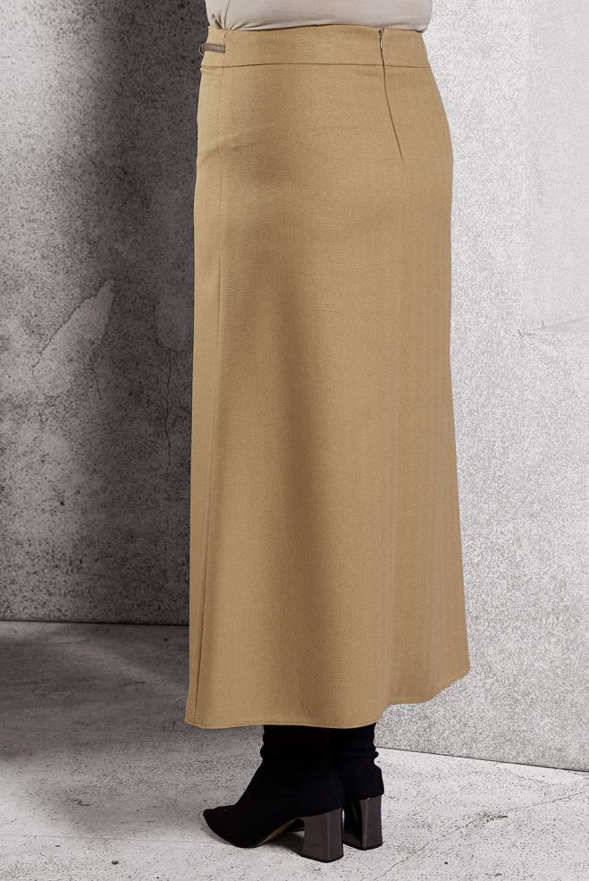Vêtements hijab BRUN JUPE COUPE DROITE 60641 - ALVİNA