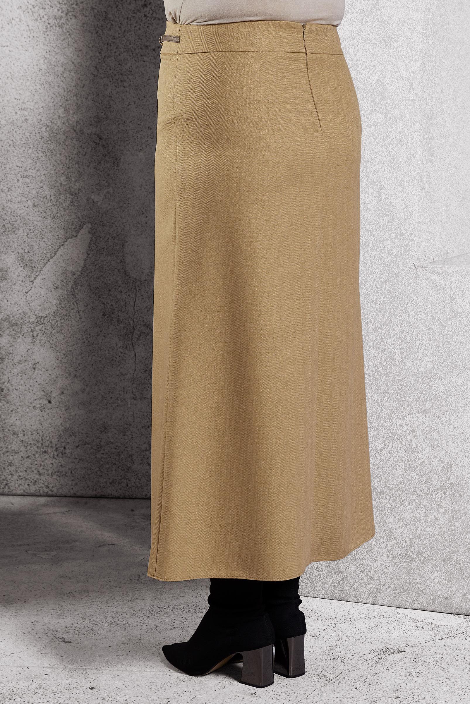 Tesettür giyim KAHVE DÜZ KESİM ETEK 60641