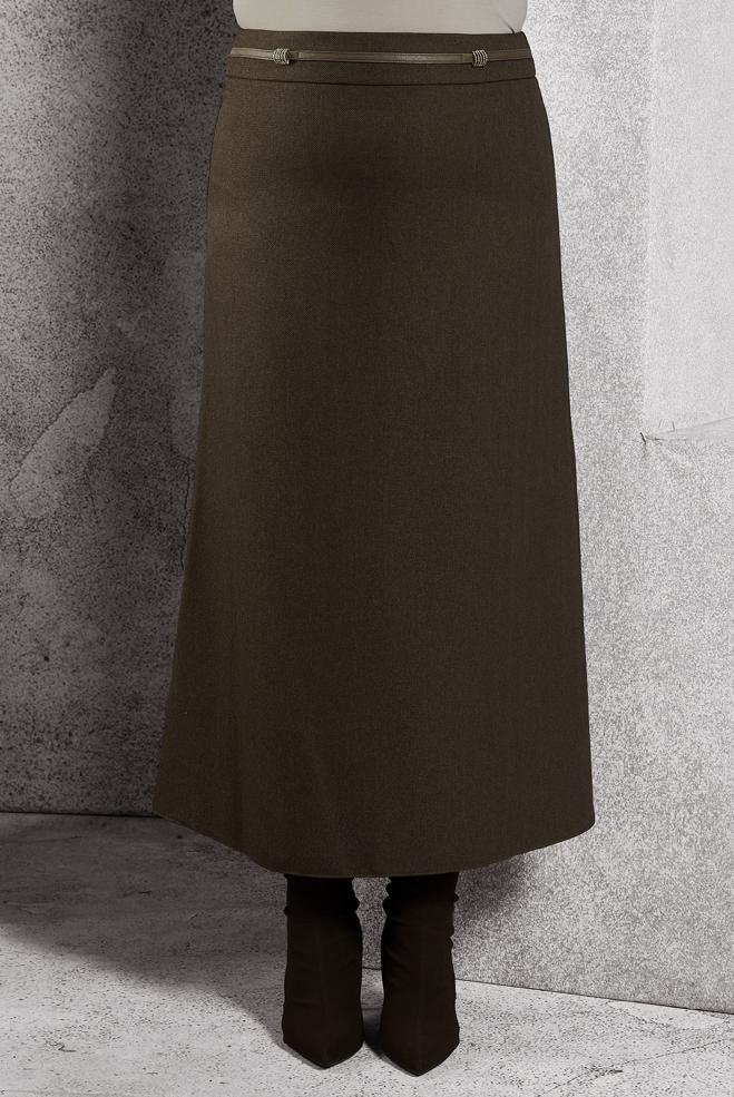 Vêtements hijab BRUN JUPE COUPE DROITE 60641 - ALVİNA