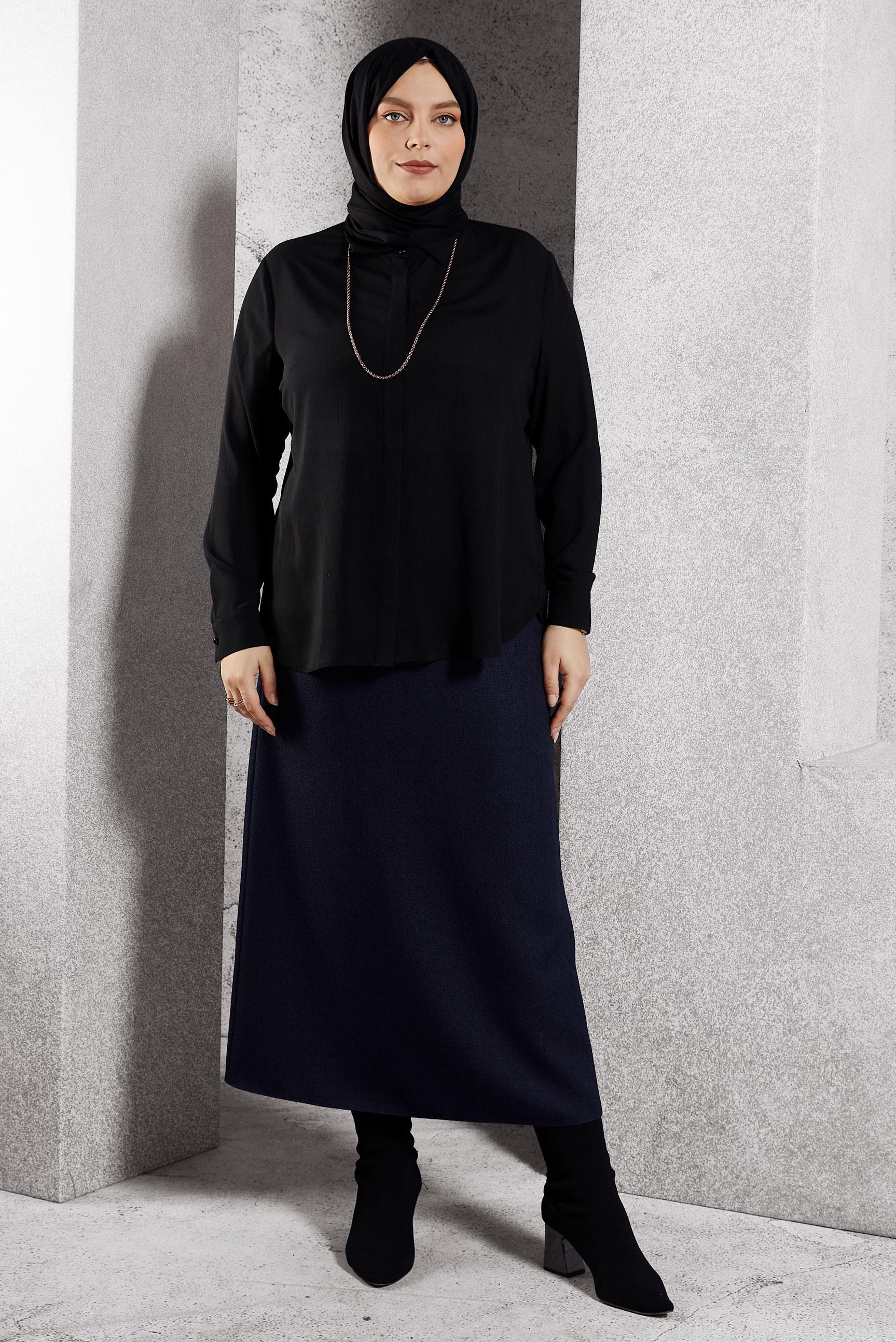 Vêtements hijab BLEU MARINE JUPE COUPE DROITE 60641