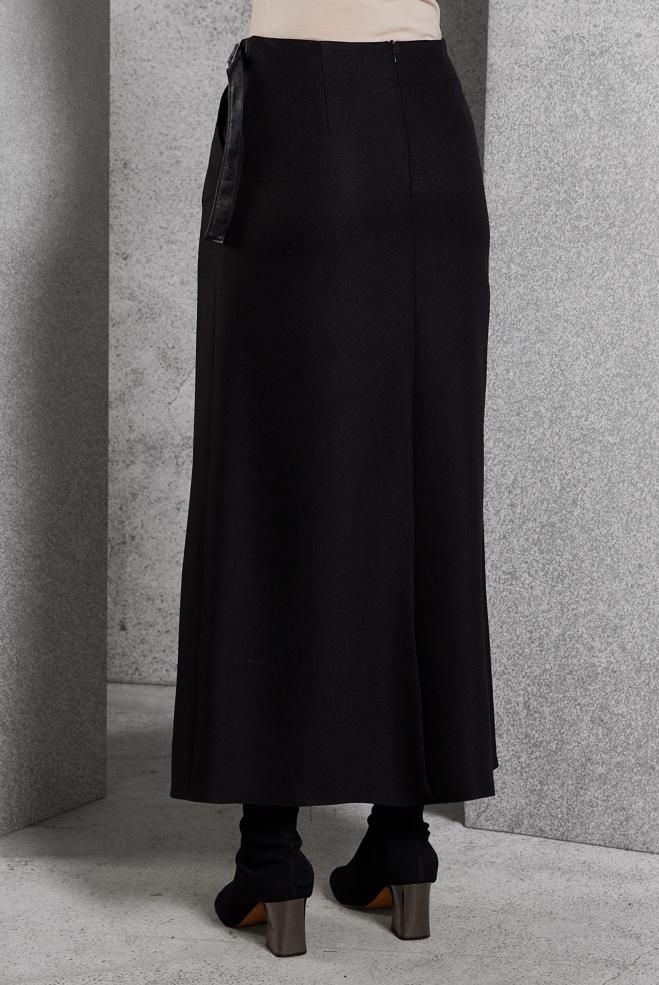 Vêtements hijab NOIR JUPE AVEC DÉTAIL CEINTURE 60642 - ALVİNA