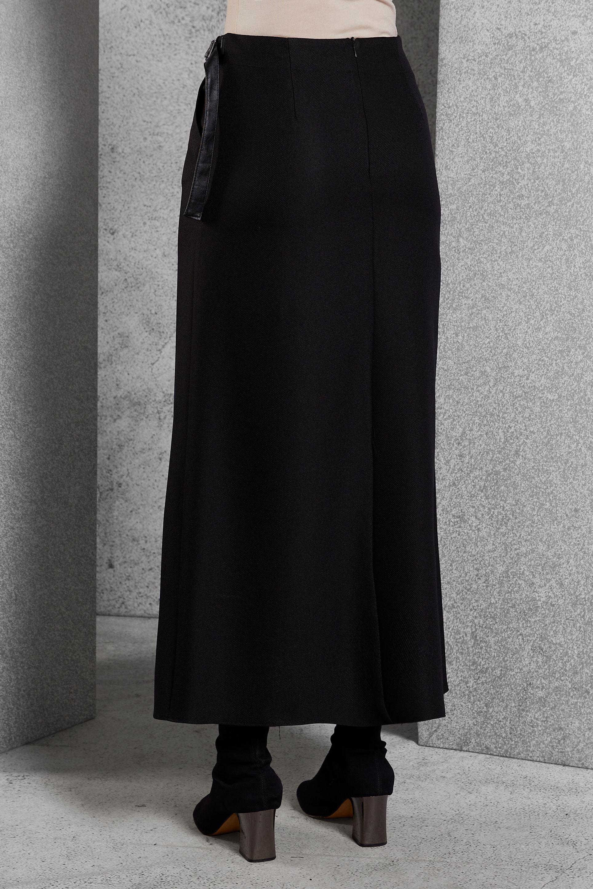 Tesettür giyim SİYAH KUŞAK DETAYLI ETEK 60642