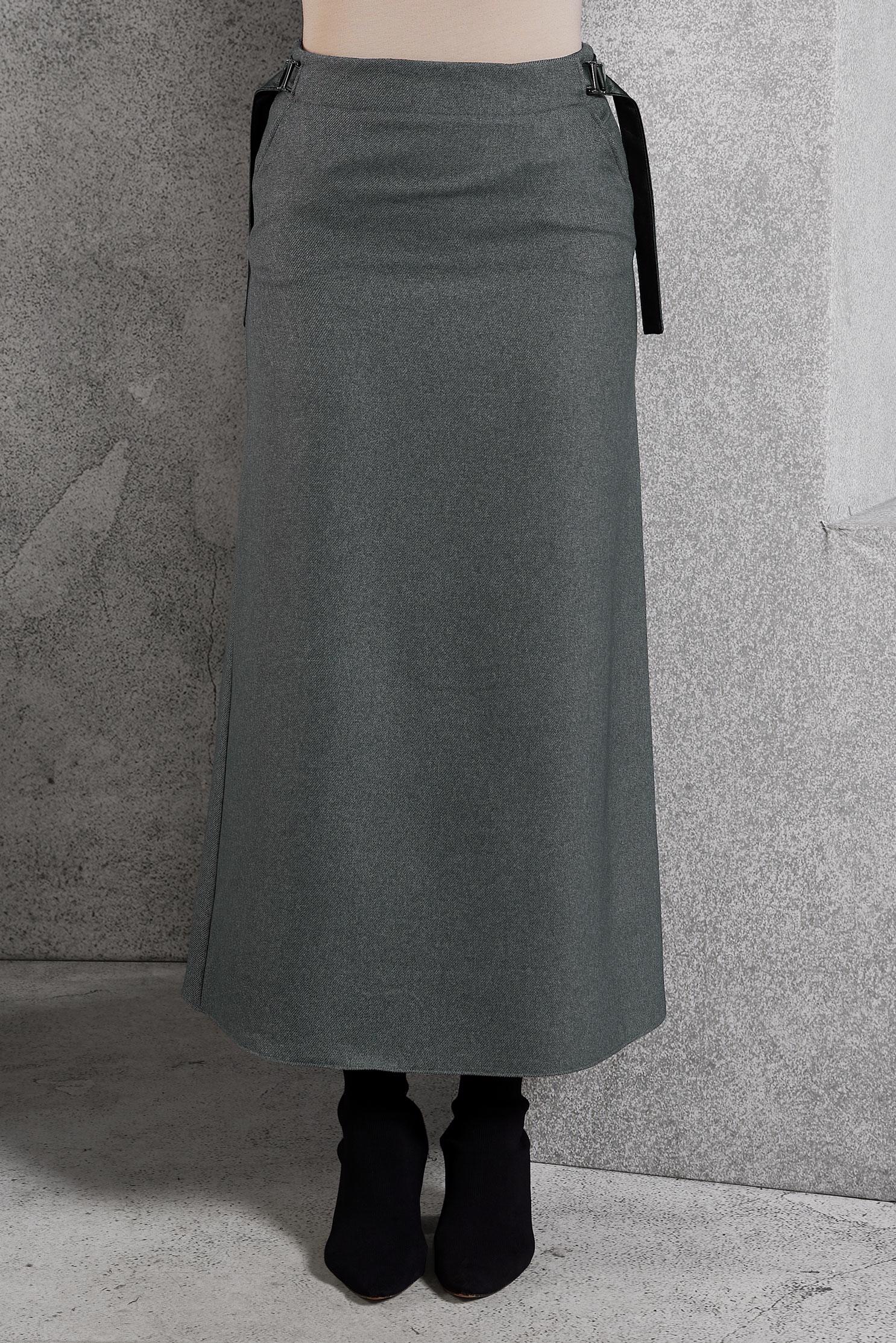 Hijab clothing GREY SKIRT WITH BELT DETAIL 60642