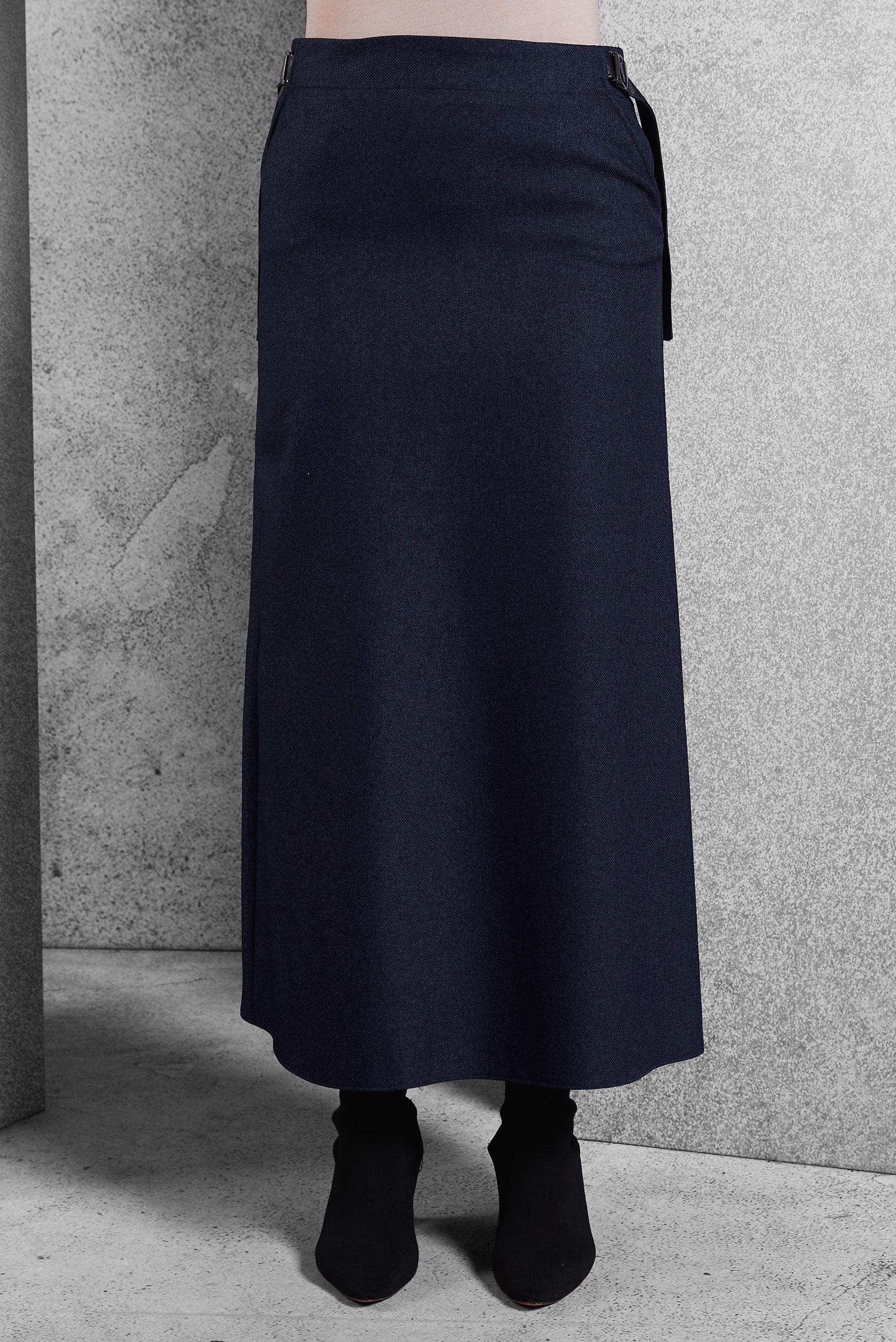 Tesettür giyim LACİVERT KUŞAK DETAYLI ETEK 60642