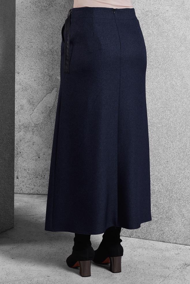 Vêtements hijab BLEU MARINE JUPE AVEC DÉTAIL CEINTURE 60642 - ALVİNA