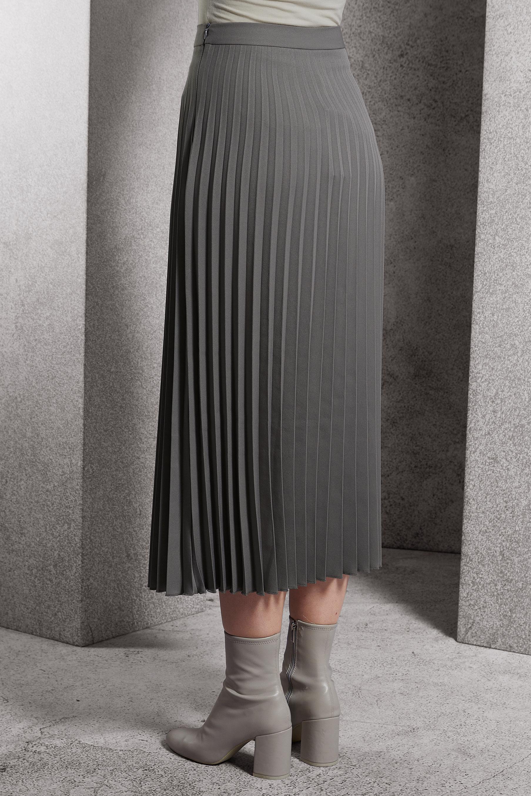 Tesettür giyim GRİ PİLİSELİ TESETTÜR ETEK 60623