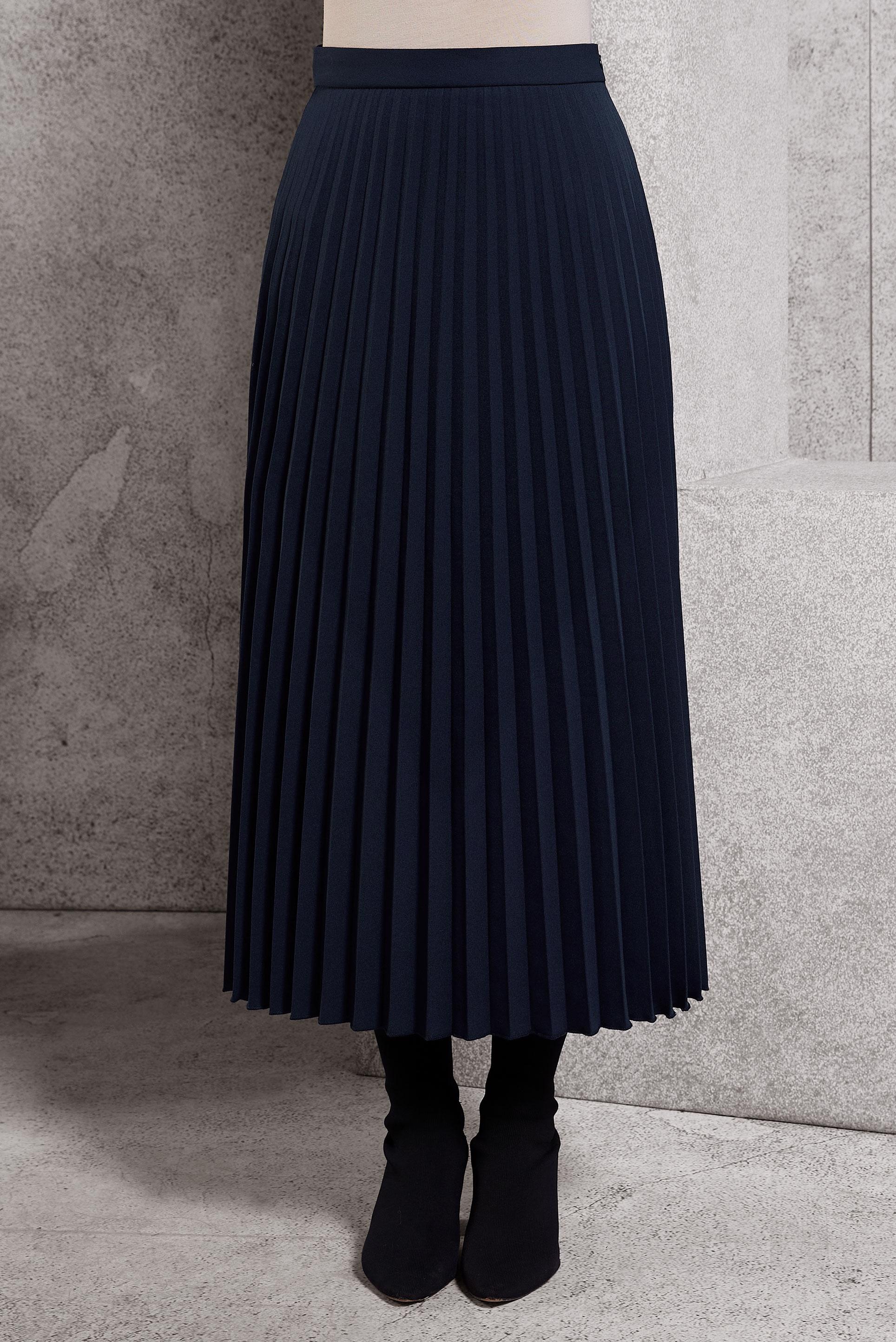 Tesettür giyim LACİVERT PİLİSELİ TESETTÜR ETEK 60623