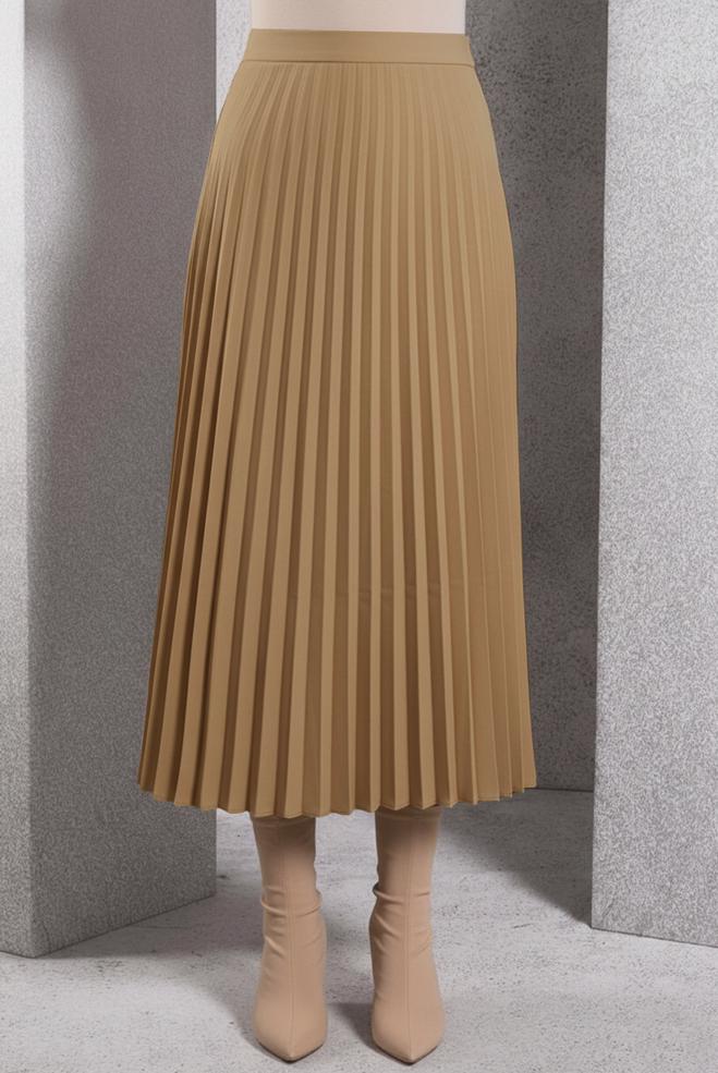 Tesettür giyim KUM PİLİSELİ TESETTÜR ETEK 60623 - ALVİNA