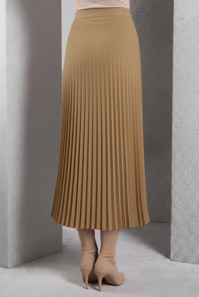 Tesettür giyim KUM PİLİSELİ TESETTÜR ETEK 60623 - ALVİNA