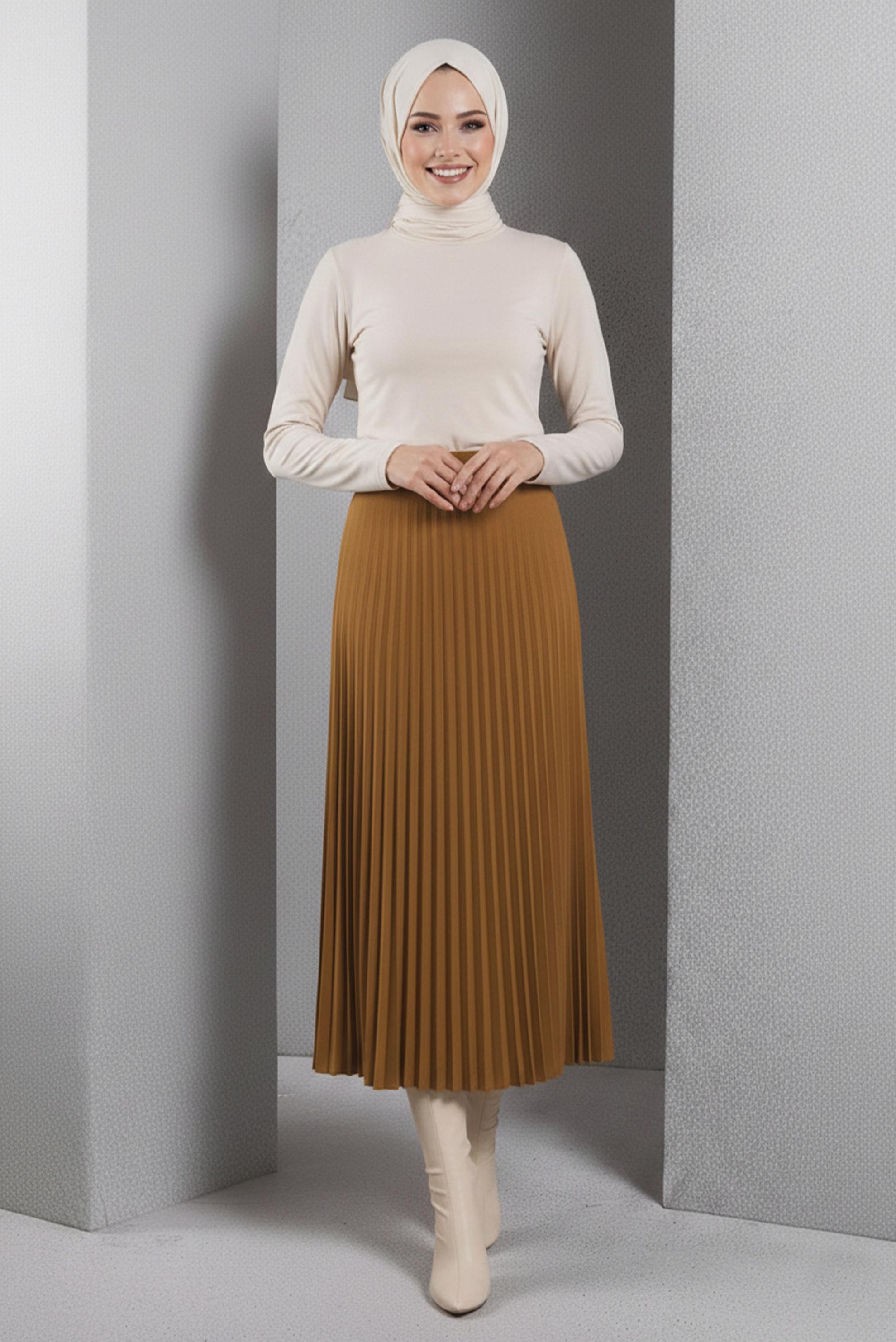 Vêtements hijab JAUNE JUPE PLISSÉE MODESTE 60623