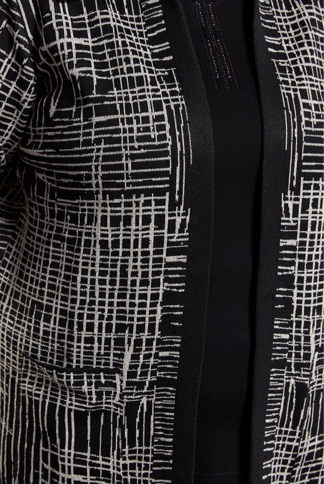 Hijab clothing BLACK PATTERNED KNITWEAR CARDIGAN 20609 - ALVİNA