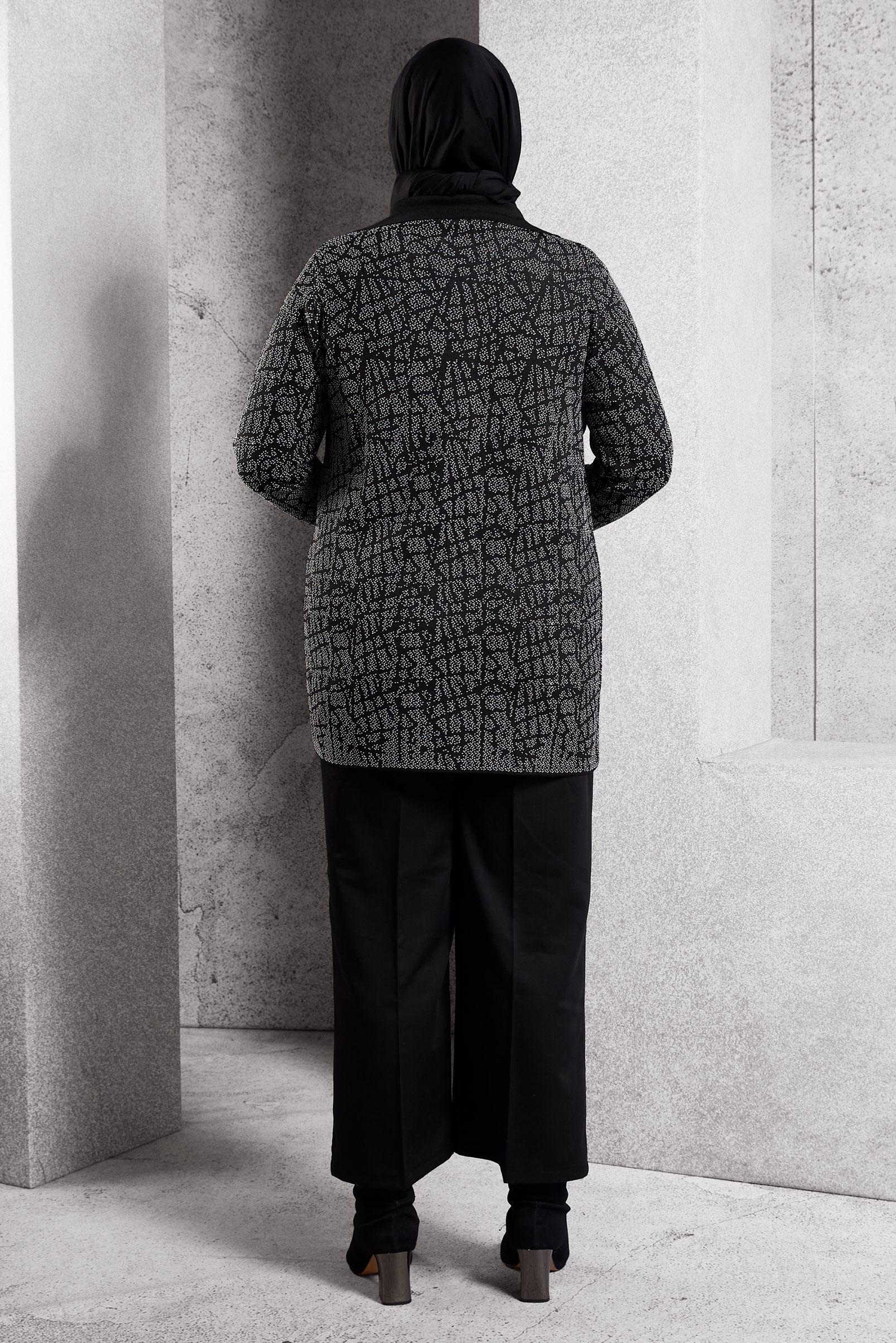 Vêtements hijab NOIR CARDIGAN EN MAILLE GRANDE TAILLE 20611