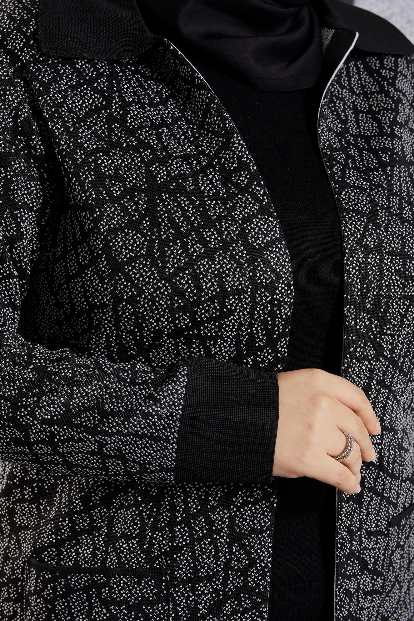 Vêtements hijab NOIR CARDIGAN EN MAILLE GRANDE TAILLE 20611