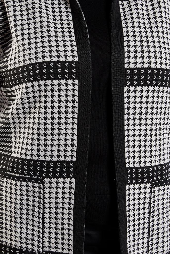 Hijab clothing BLACK PATTERNED KNITWEAR CARDIGAN 20614 - ALVİNA