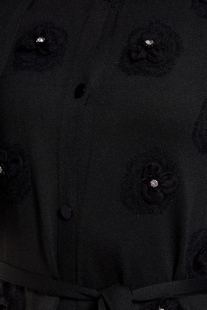 Hijab clothing BLACK BELTED KNITWEAR CARDIGAN 44996 - ALVİNA