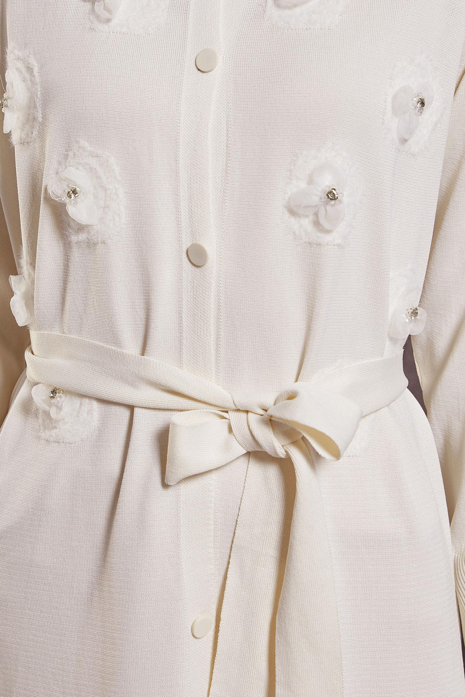 Hijab clothing WHITE BELTED KNITWEAR CARDIGAN 44996