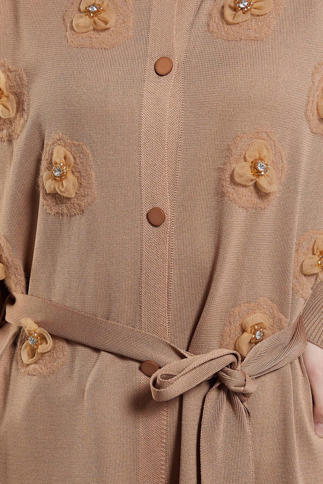 Tesettür giyim KAHVE KUŞAKLI TRİKO HIRKA 44996