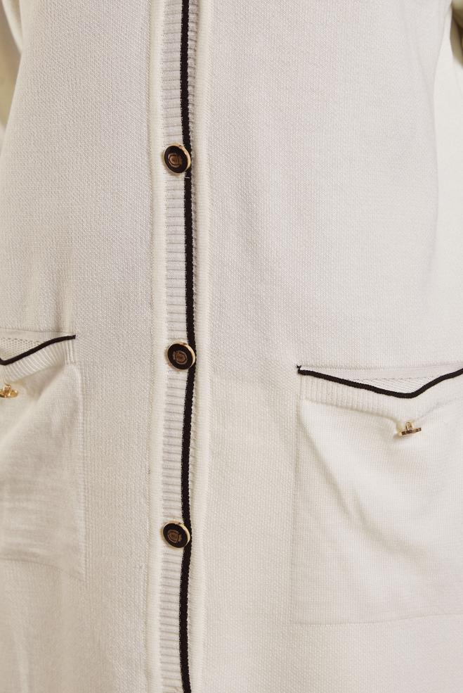 Tesettür giyim BEYAZ TRİKO HIRKA 44997 - ALVİNA