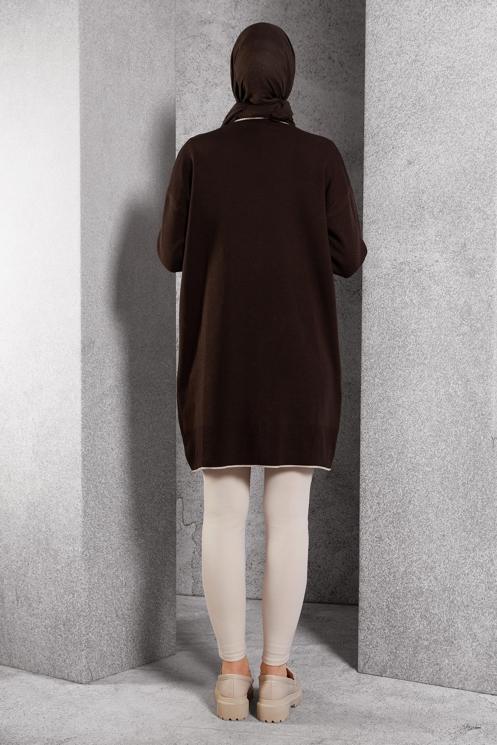 Vêtements hijab BRUN CARDIGAN EN MAILLE 44997