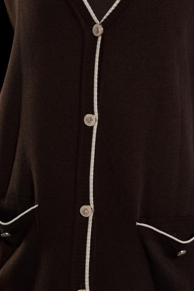 Tesettür giyim KAHVE TRİKO HIRKA 44997 - ALVİNA