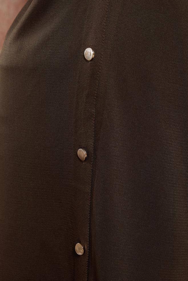 Vêtements hijab BRUN CARDIGAN LONG EN MAILLE 45000 - ALVİNA