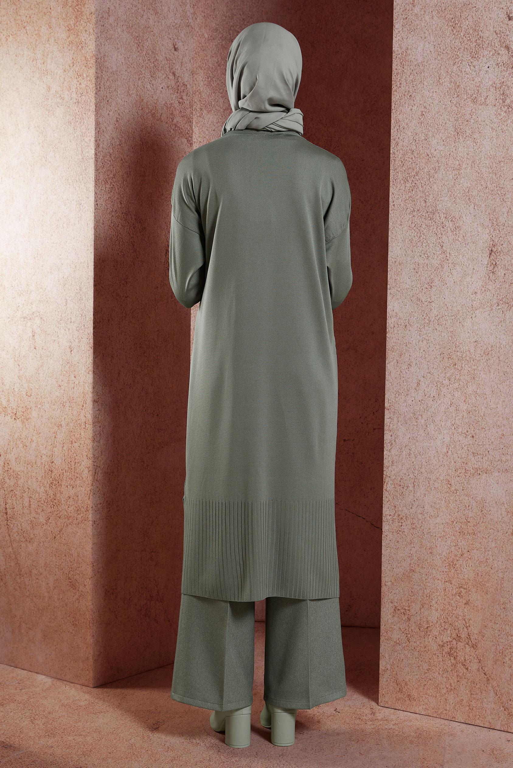 Vêtements hijab GRIS CARDIGAN LONG EN MAILLE 45000