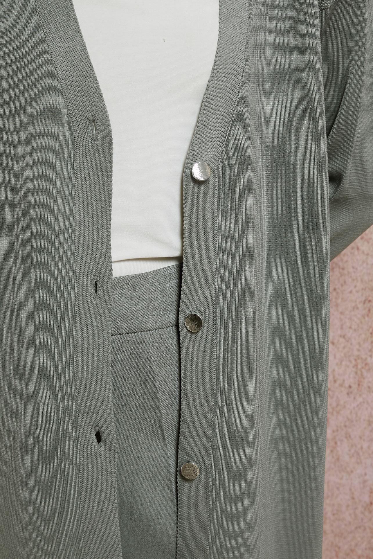 Vêtements hijab GRIS CARDIGAN LONG EN MAILLE 45000