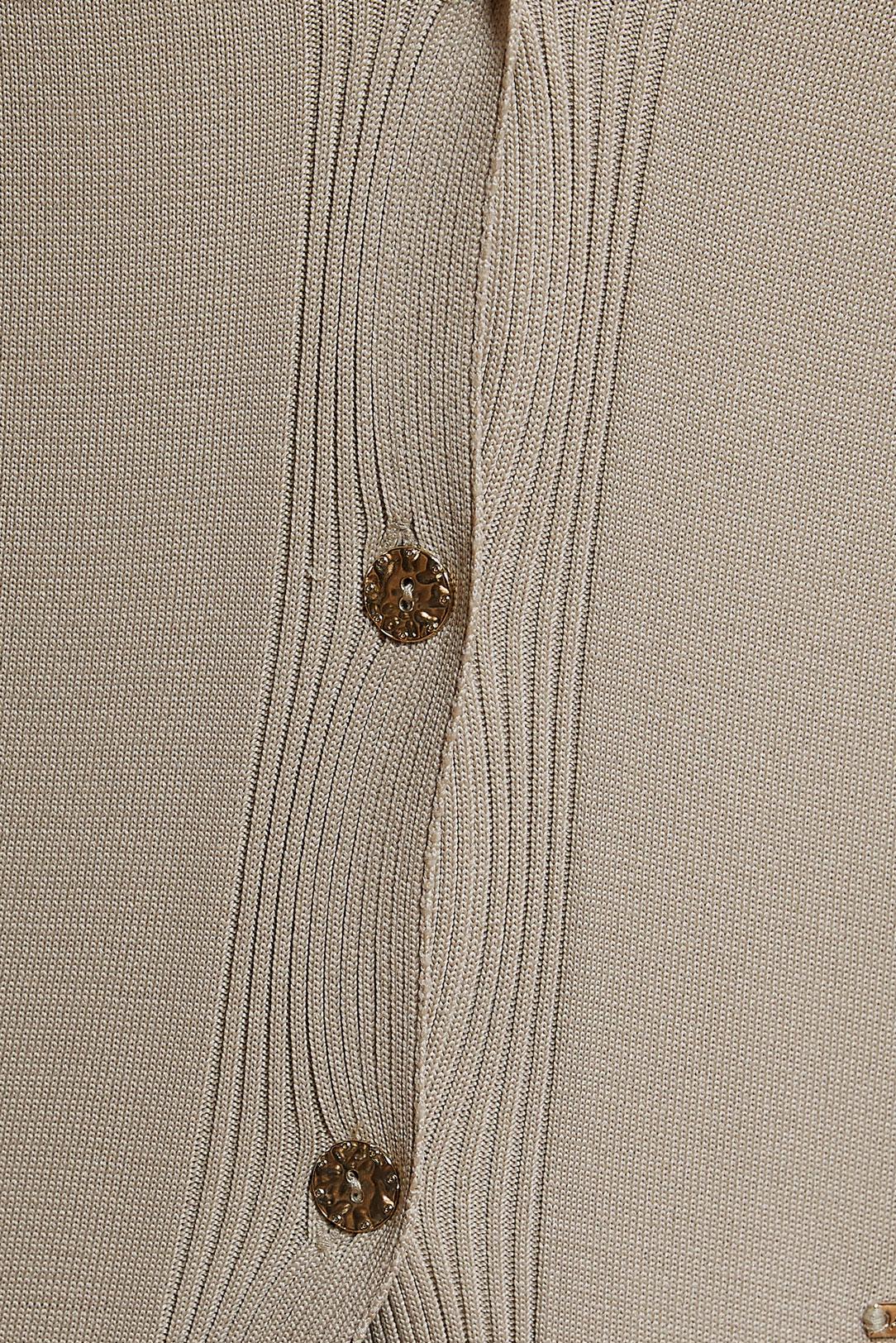 Tesettür giyim BEJ KUŞAKLI TRİKO HIRKA 45001