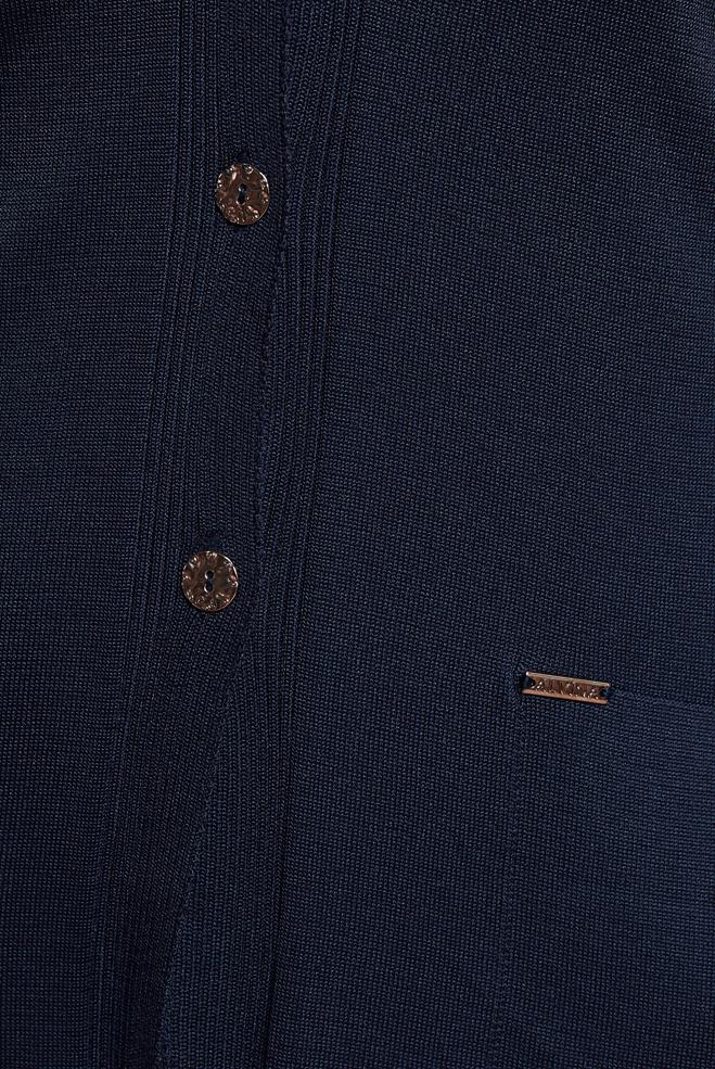 Vêtements hijab BLEU MARINE CARDIGAN EN MAILLE AVEC CEINTURE 45001 - ALVİNA