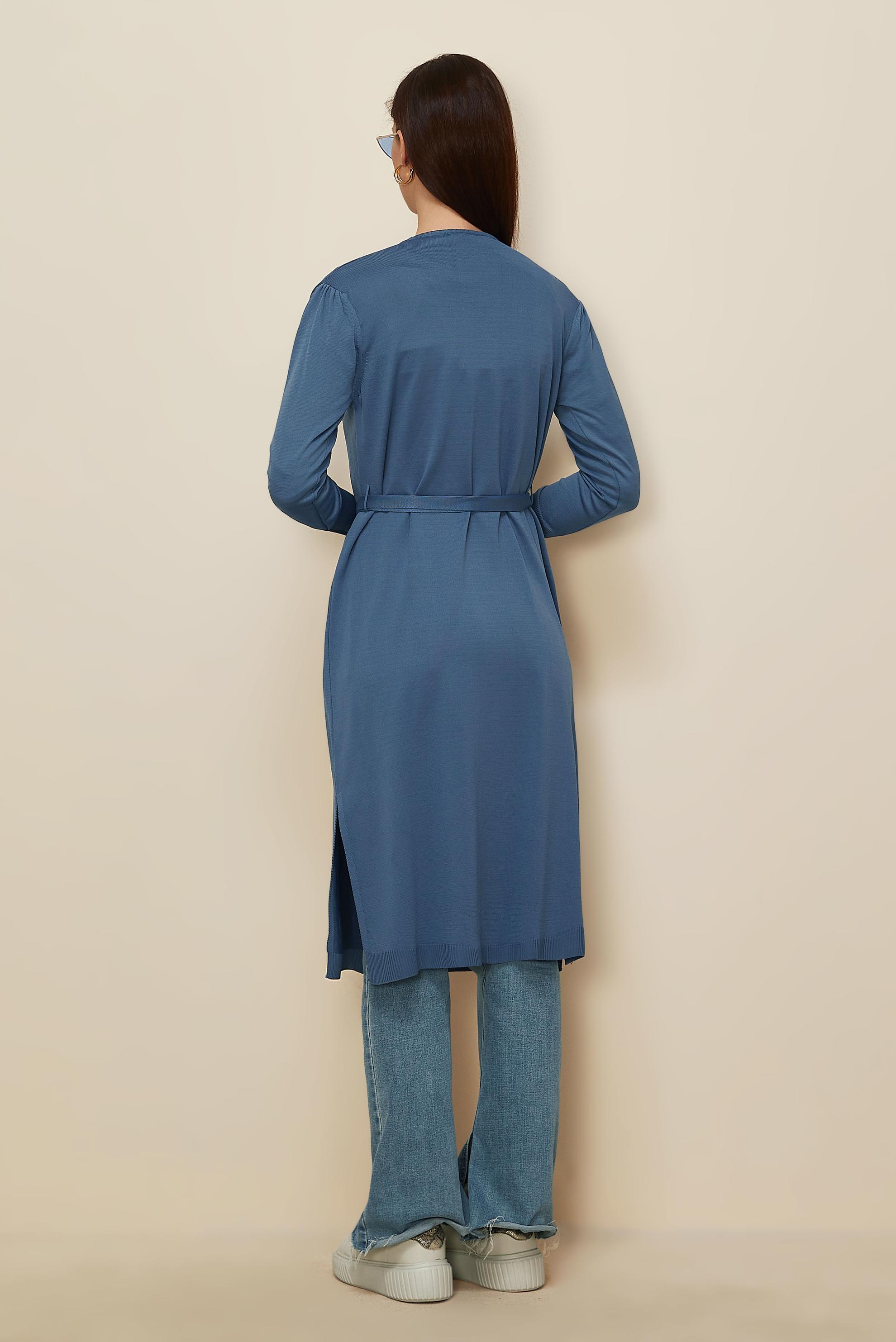 Hijab clothing NAVY BLUE BELTED KNITWEAR CARDIGAN 45001