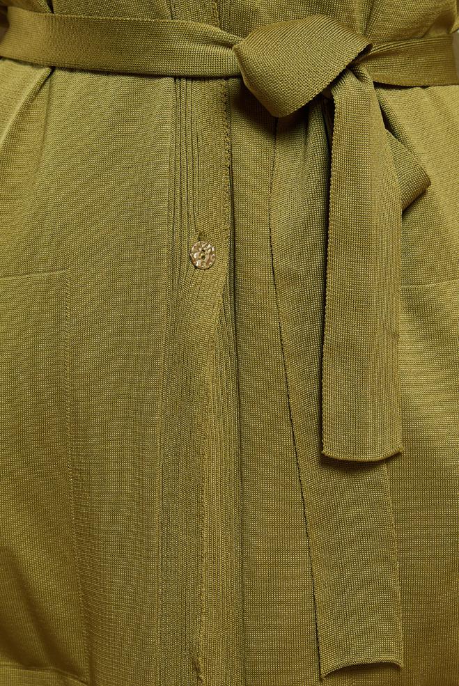 Vêtements hijab VERT CARDIGAN EN MAILLE AVEC CEINTURE 45001 - ALVİNA