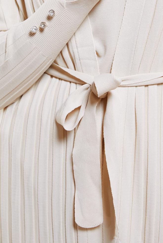 Hijab clothing BEIGE BELTED KNITWEAR CARDIGAN 45002 - ALVİNA