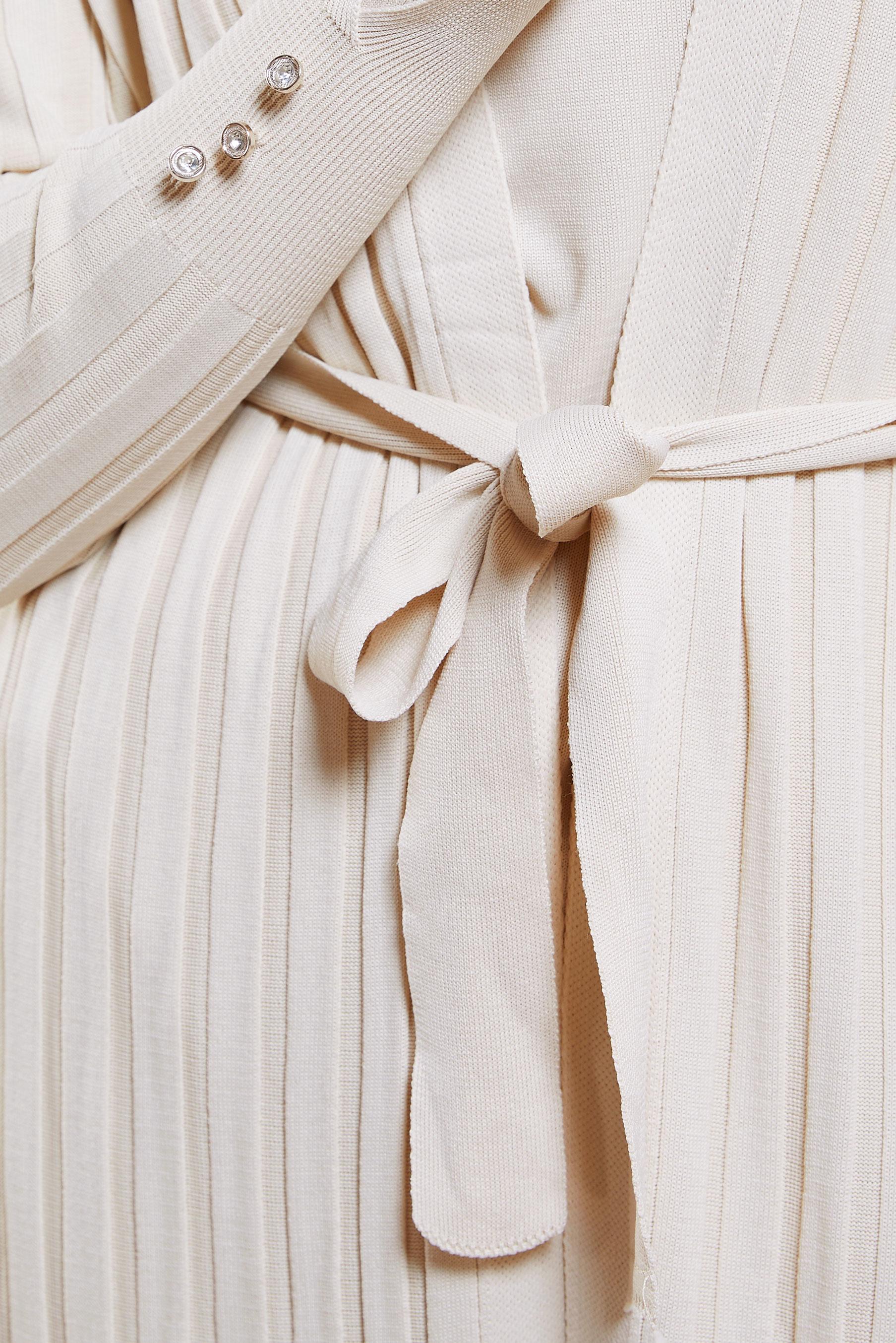 Hijab clothing BEIGE BELTED KNITWEAR CARDIGAN 45002