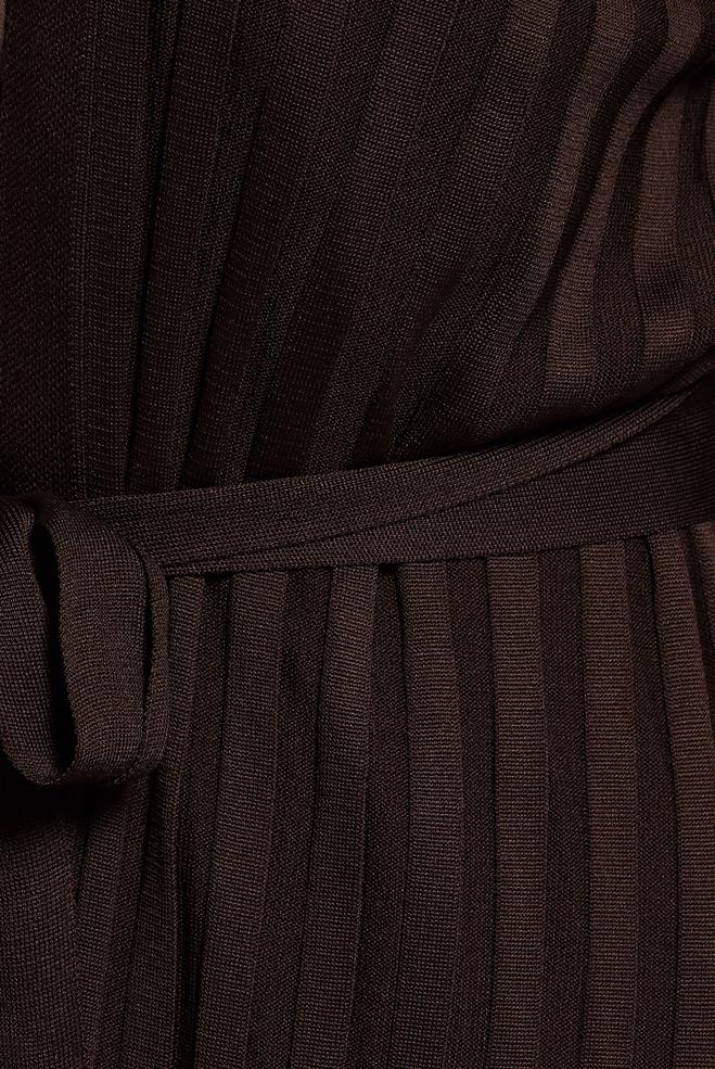 Vêtements hijab BRUN CARDIGAN EN MAILLE AVEC CEINTURE 45002 - ALVİNA