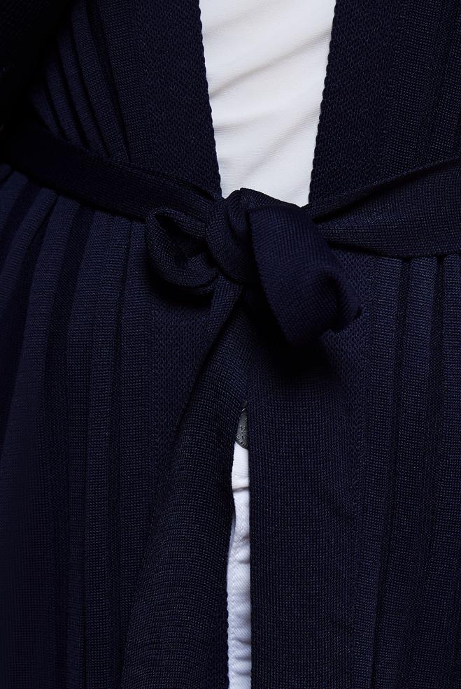 Hijab clothing NAVY BLUE BELTED KNITWEAR CARDIGAN 45002 - ALVİNA