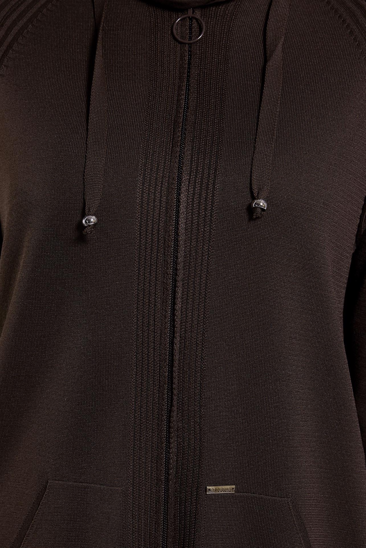 Hijab clothing BROWN HOODED KNITWEAR CARDIGAN 45012