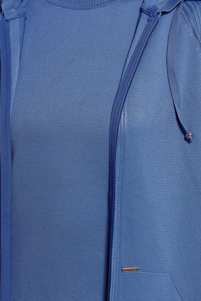 Hijab clothing NAVY BLUE HOODED KNITWEAR CARDIGAN 45012 - ALVİNA